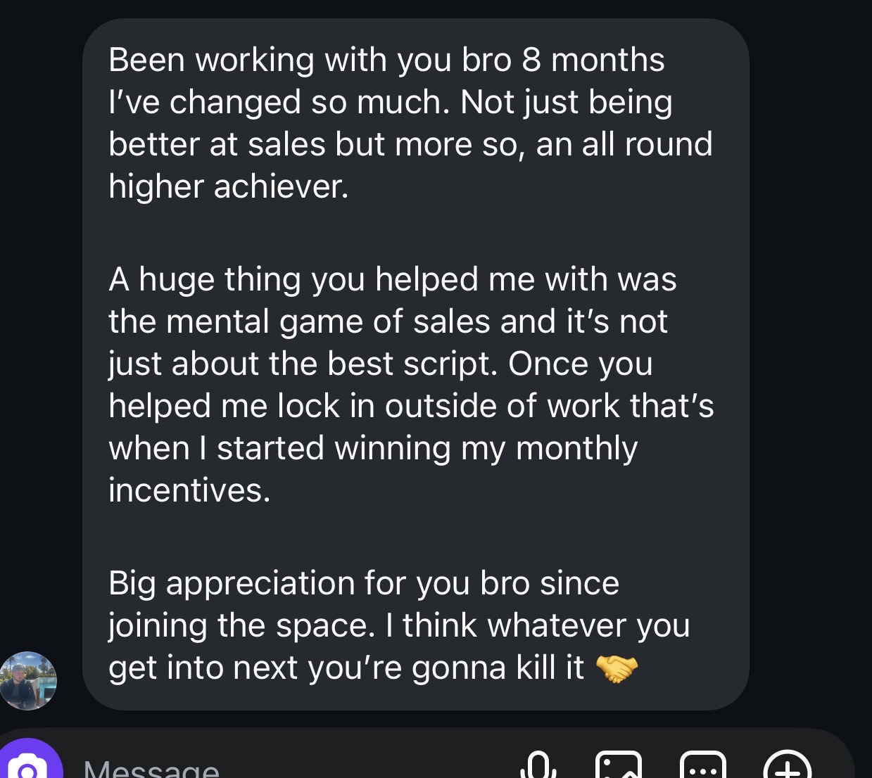 Client testimonial 1