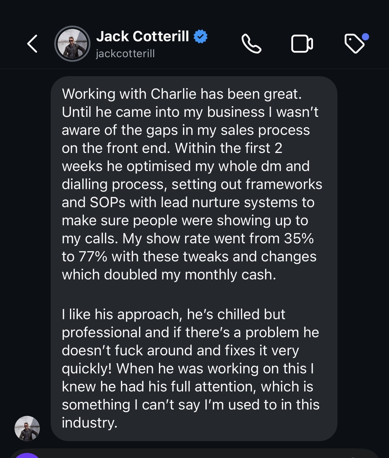 Client testimonial 6